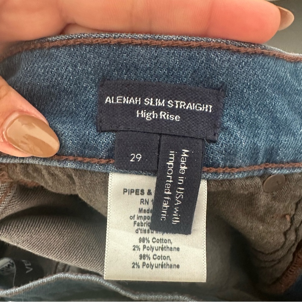 Veronica Beard Alenah Slim Straight Blue Denim Jeans Cotton Womens size 29 NWOT - Picture 9 of 12